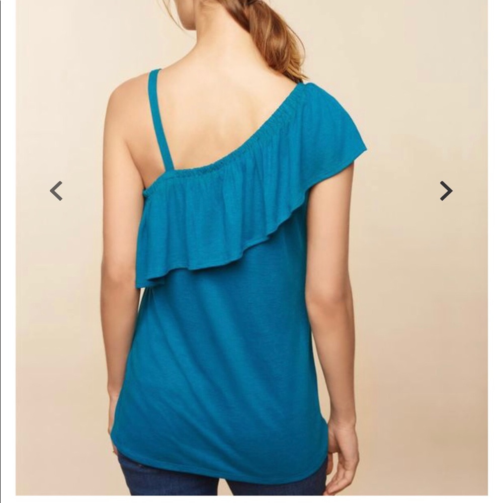 NWT One Shoulder Ruffle Maternity Top - Picture 3 of 3